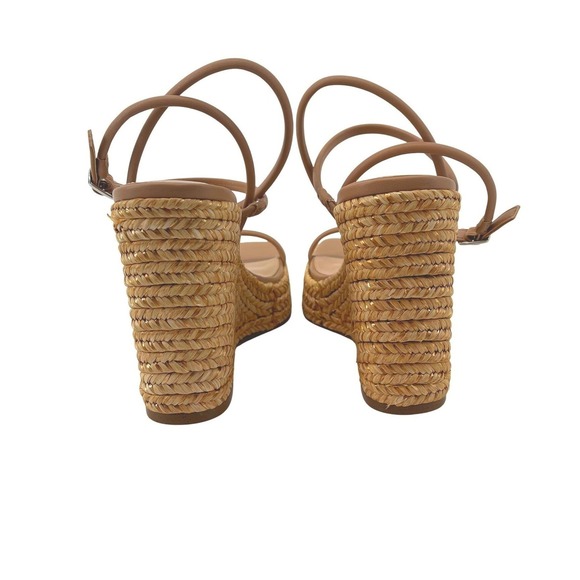 Steve Madden Tan Raffia Wedge Sandals Strappy Espadrille Platform Size 9 NWOB - Picture 4 of 11